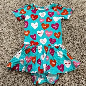 Posh Peanut Valentine’s Twirl One Piece Bodysuit